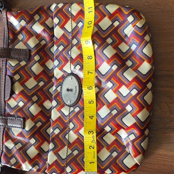 Fossil Key Per Retro Coated Canvas Crossbody Purse Boho - Picture 8 of 9